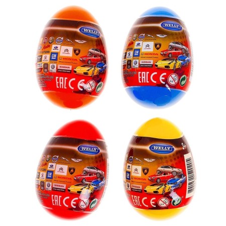 Surprise egg with a machine model, mix