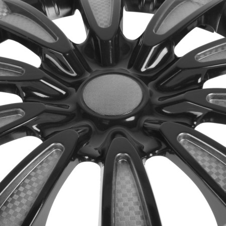 Wheel caps R16 Tornado, silver-black carbon-1