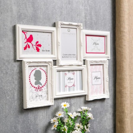 Photo frame plastic in 6 photos 10x15 cm "Stylistics" White 33.5x48.5 cm-1