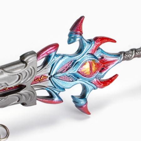 Souvenir weapon suspended mini "Asura sword", keychain, 21 cm, silver with red-5