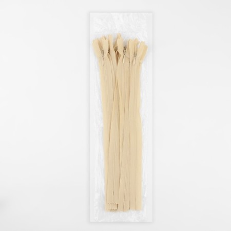 Lightning secret, No. 3, non -proceeding, locking machine, 30 cm, ivory color-2