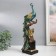 Polystone souvenir "Peacock with green feathers with gold stroke on a branch" 13.5x9x36 cm