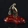 Souvenir "Stork", brass, amber resin, 3.2x0.8x1.5 cm
