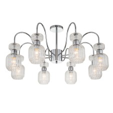 The lamp on the Escada rod, 1141/8pl Chrome/Clear. 8x60W, e14, 870x870x435 mm, chromium color/transparent