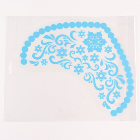 Thermalrotranster for kokoshnik "Snowflakes with curls", blue color with silver-1