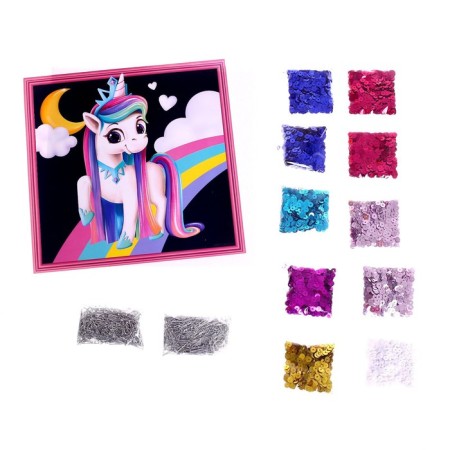 Application with sequins "Funny unicorn"-3