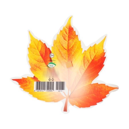 Decoration on the adhesive tape "Autumn leaves" orange, 18x18 cm-1