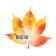 Decoration on the adhesive tape "Autumn leaves" orange, 18x18 cm