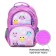 School backpack, 36 x 23 x 13 cm, ergonomic back, calligrata n "owl", lilac