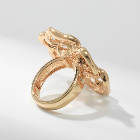 Ring metal "Flower" rose, color gold, size 16-2