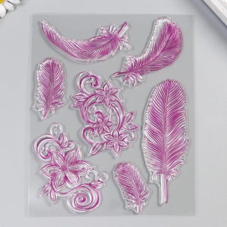 Stamp for creativity Silicon "Flowers and Fogs" 18x14 cm