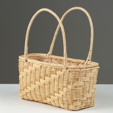 Wicker basket, 24.5 x 11.5 x 12.5/27.5 cm, rattan