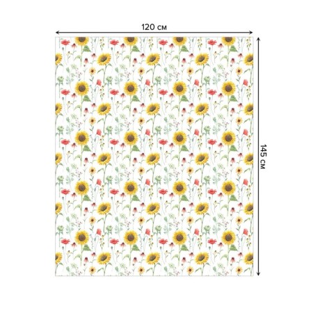 Groundpress on the table "Sunflower and poppies", rectangular, oxford, size 120x145 cm-1