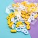 Hair elastic band "Mahrushka Sport" (set 100 pcs) 1 cm, yellow-white