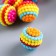 Beads for creativity plastic "Ribbed striped" set 15 grams d = 2 cm
