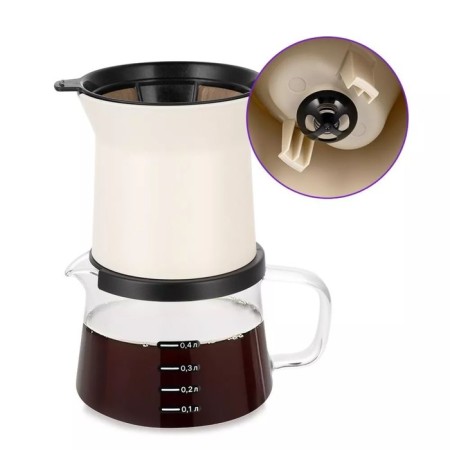 Coffee machine KitFort KT-7190, drip, 680 watts, 0.48/0.4 l, beige-black-4