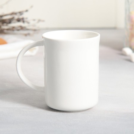 Tea couple ceramic "Enjoy", mug 200 ml, saucer 17.8x13.3 cm, white color-5