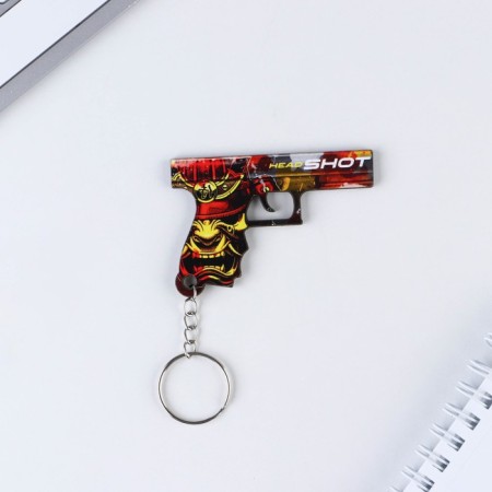Key keychain wooden "Pistol", 6.7 x 4.6 cm
