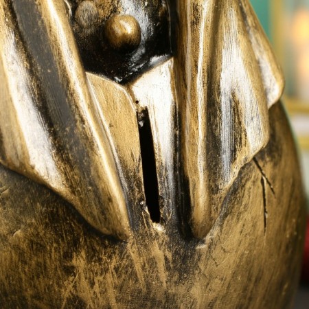 Piggy bank "Dragon in the egg" Black gold, 23x19x20cm-3