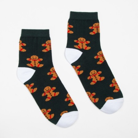 Women's socks "cookies" is dark green color, size 23-25-1
