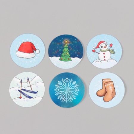 New Year Stick Paper "Snowman" d = 2.5 cm 252 pcs in the roll-5