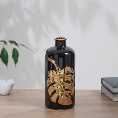 VAZA Ceramics Table "Alvaro" D-4 cm, 21x9 cm, black