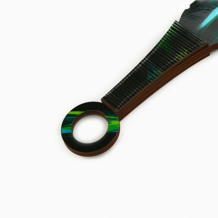 Souvenir wooden Kunai Knight "Green Crystal", 26 cm-2