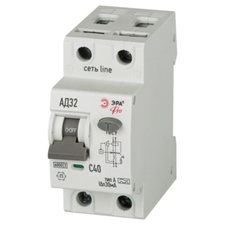 The automatic circuit breaker of the differential current 6ka ERA Pro D326E2C40A30 AD-32 Electronic 1P+N C40 30MA Type A