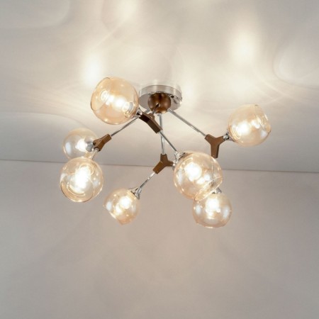 Ceiling chandelier Citilux "Til" CL138185, 80x80x30 cm, 8x60W, E27, brown color-11