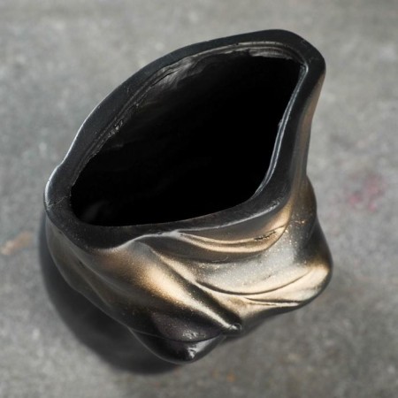 Vase "Grace" black with gold, 0.7 liters-4