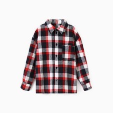 A shirt for a boy in a cage KAFTAN, p. 36 (134-140 cm), red
