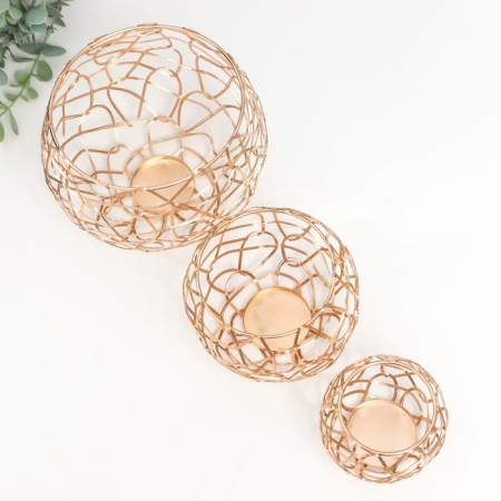 Climber Metal "Loft. Weave" gold set 3 pcs 7x9x9 10x12.5x12.5 13x16x16 cm-2