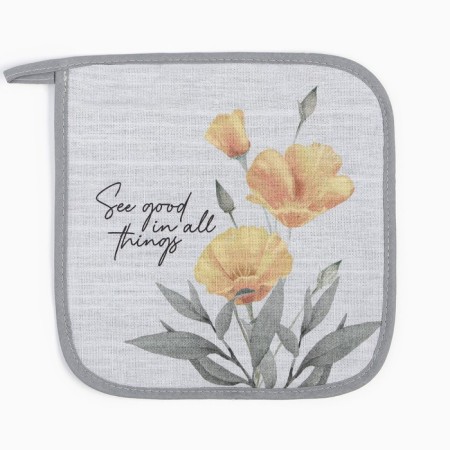 Ethel -Ethel Poppies kitchen set: mittens 20x27 cm, 19x19 cm, 100% cotton, 250 g/m2-3