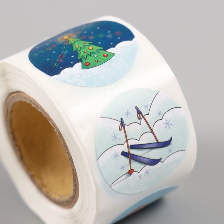 New Year Stick Paper "Snowman" d = 2.5 cm 252 pcs in the roll-3
