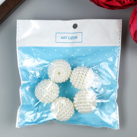 Beads for creativity plastic "Barashka pearl ball" set of 5 pcs 2.7x2.7x2.7 cm-2