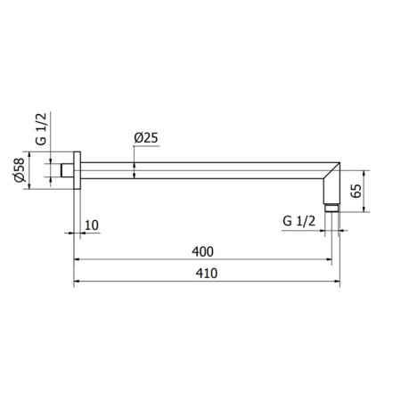 Wall built -in shower bracket zipponi, l = 410 mm, color chromium-1