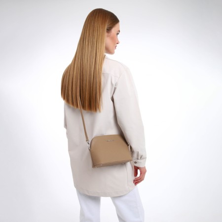 Women's bag over the shoulder Textura, small size, beige color-8