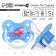 Nipple - orthodontic dummy, silicone, “butterfly”, with a cap, +0 sins., Blue color