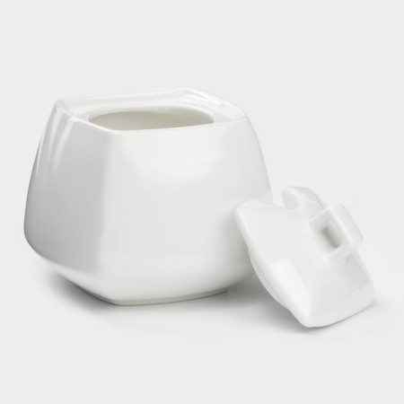 Porcelain sugar tower with a Wilmax ilona lid, 340 ml, white color-2