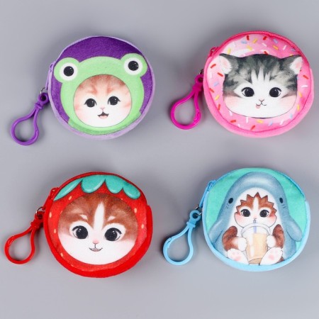 Kid cat wallet "kitty", plush, color mix-1