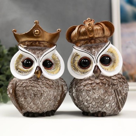 Polystone souvenir "Crowned owl/owl" mix 17x9.5x6.5 cm