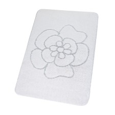 Diamond bathroom mat, white color 60x90 cm
