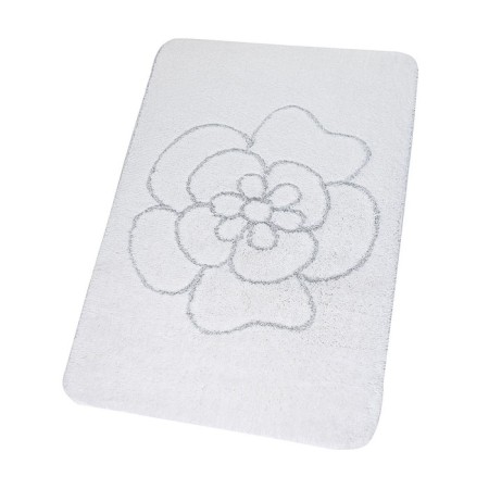 Diamond bathroom mat, white color 60x90 cm
