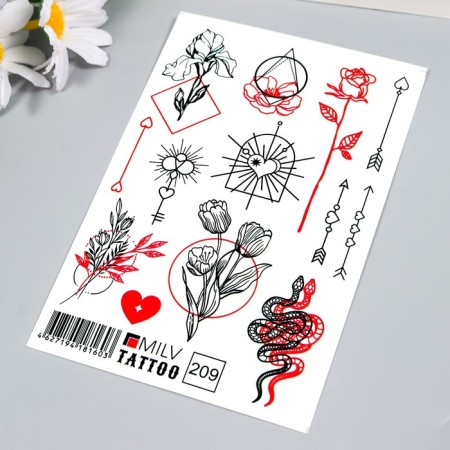 Tattoo on the body "Symbols" 10x15 cm-1