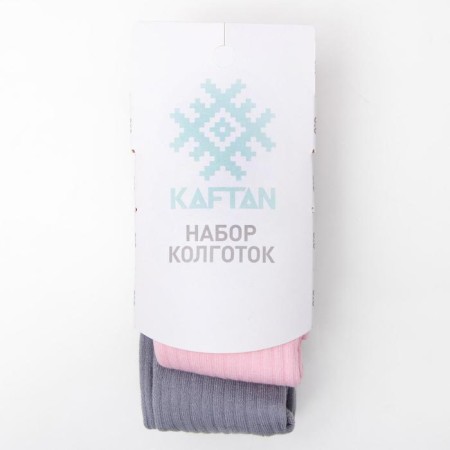 Набор колготок KAFTAN 104-110 см, цвет серый/розовый-4