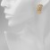 Earrings with rhinestones "Infinity" hemisphere, white color in gold