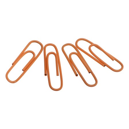 Office paper clips 28 mm, 100 pcs, Erichkrause "Pastel Bloom", with vinyl coating, peach-1