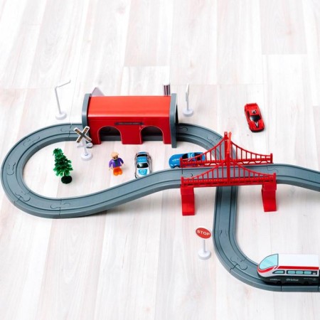 Railway for children "My City", 67 items, on batteries-9