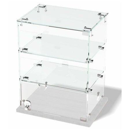 Desktop window, 2 shelves, 400 × 300 × 700, chipboard, glass color white-1