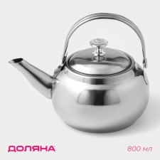Gretel stainless steel kettle, 800 ml, metal sieve, chrome -colored color